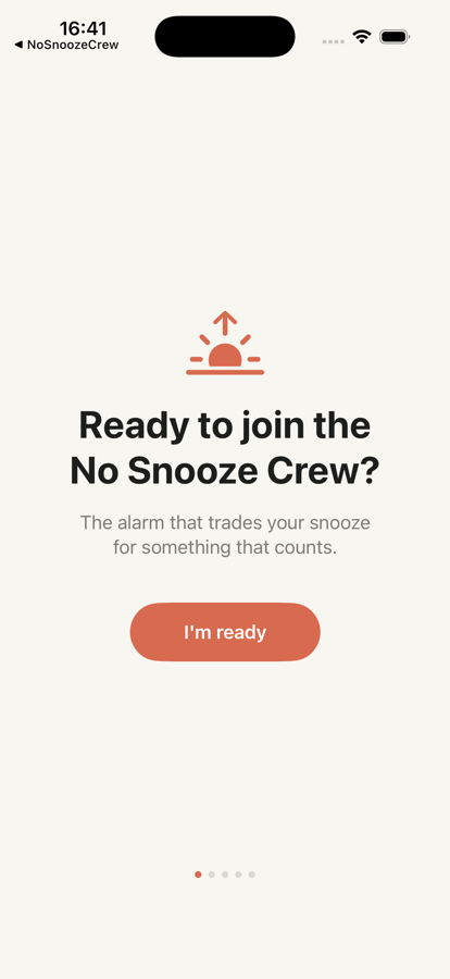 First Light onboarding — ready to join the No Snooze Crew?